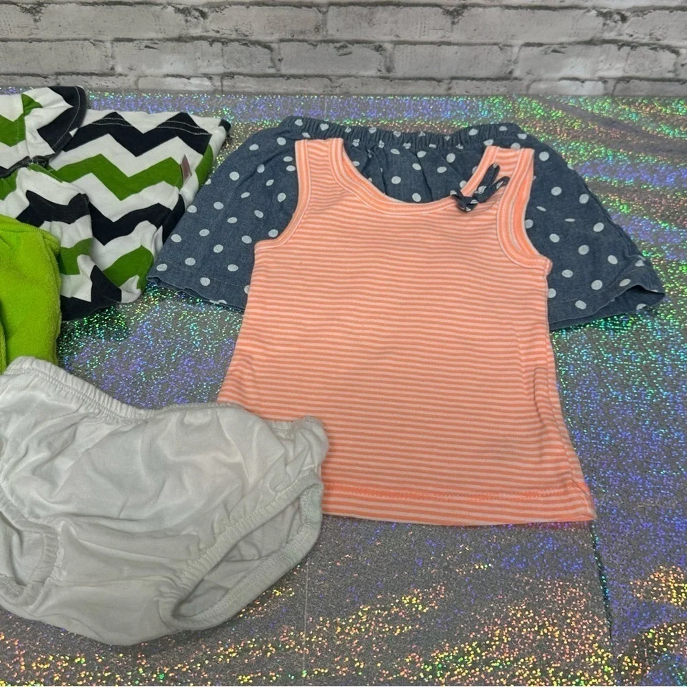 Lot of Girls Summer Clothing Size 12 Months Dress Outfit Cover Up Hat 6 Pieces
